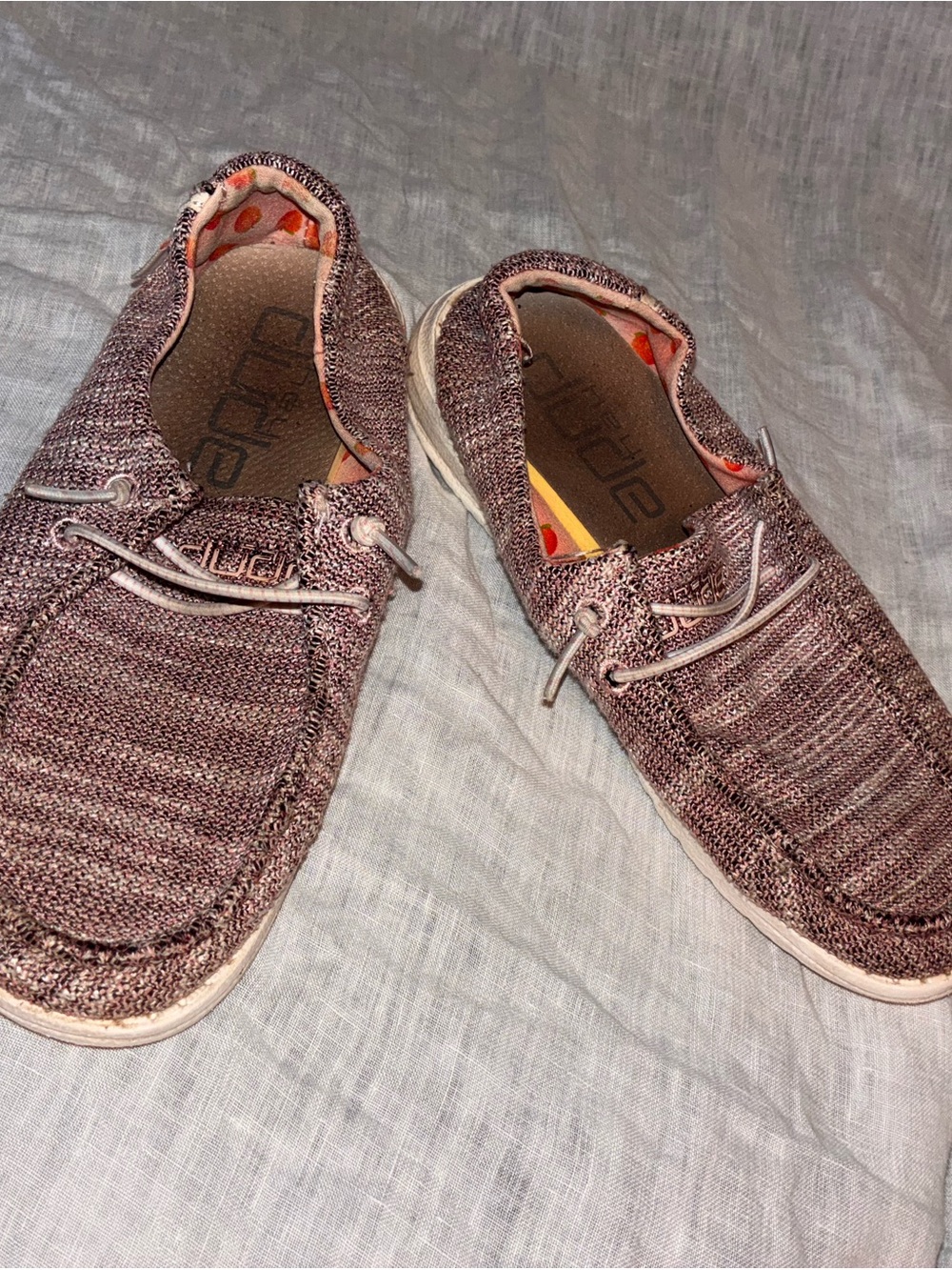 Hey Dude Kids Knit Slip-On Loafers in Heathered Mauve-Pink